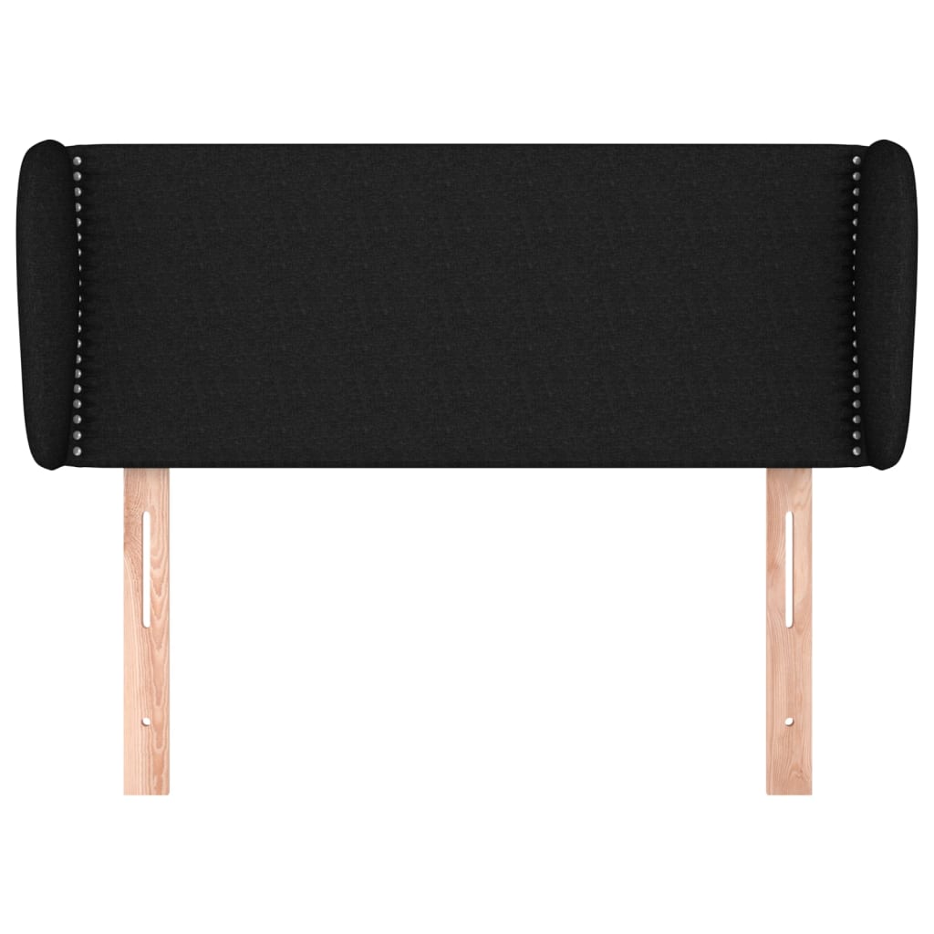 sengegavl med kanter 93x23x78/88 cm stof sort