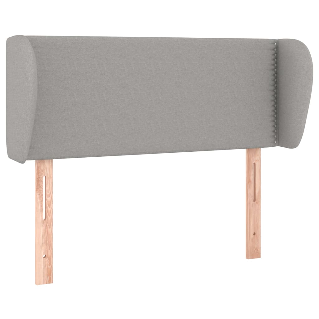 sengegavl med kanter 103x23x78/88cm stof lysegrå