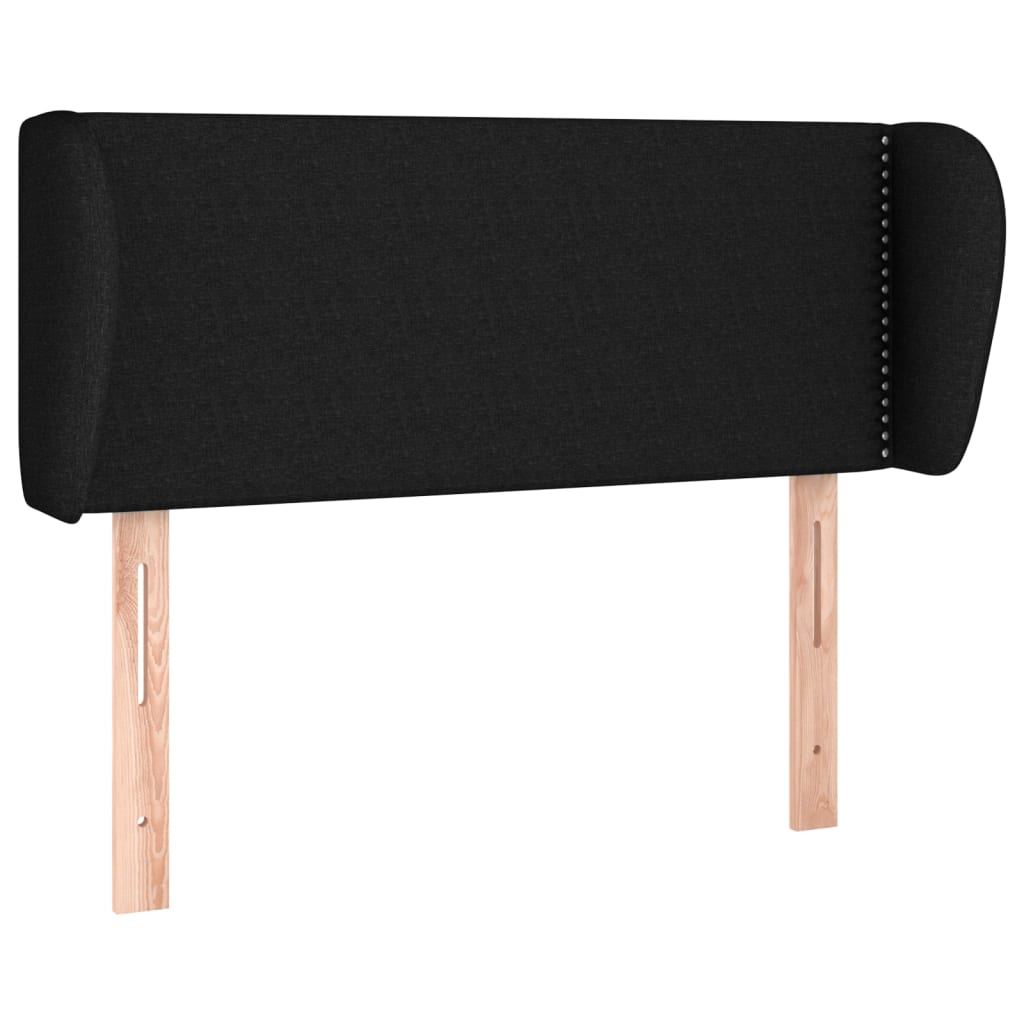 sengegavl med kanter 103x23x78/88 cm stof sort