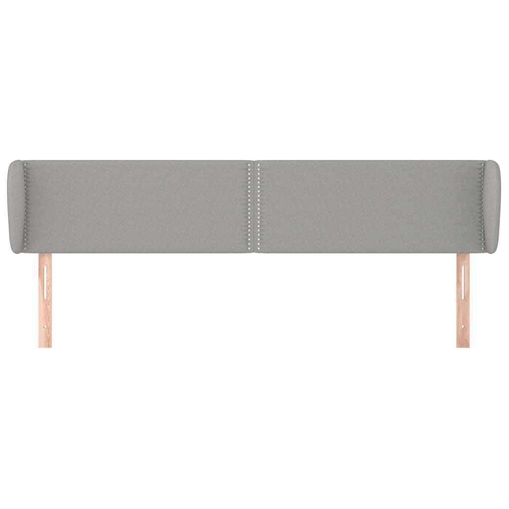 sengegavl med kanter 183x23x78/88cm stof lysegrå