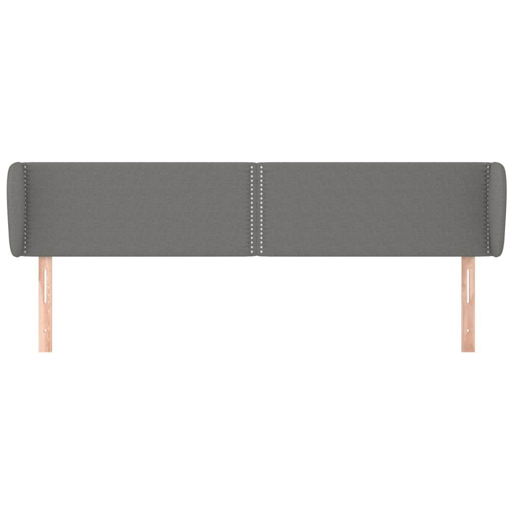 sengegavl med kanter 183x23x78/88 cm stof mørkegrå