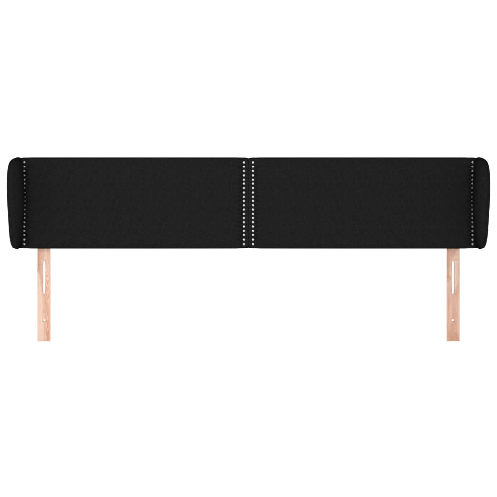 sengegavl med kanter 203x23x78/88 cm stof sort