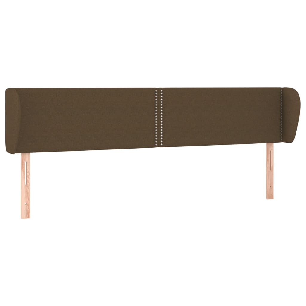 sengegavl med kanter 203x23x78/88 cm stof mørkebrun