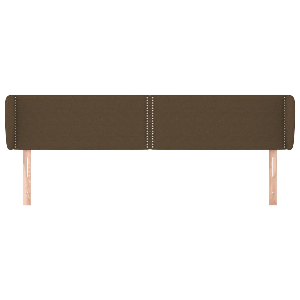 sengegavl med kanter 203x23x78/88 cm stof mørkebrun