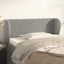 sengegavl med kanter 93x23x78/128 cm fløjl lysegrå