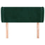 sengegavl med kanter 103x23x78/88 cm fløjl mørkegrøn
