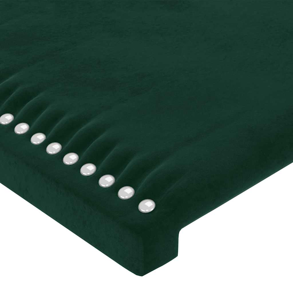 sengegavl med kanter 183x23x78/88 cm fløjl mørkegrøn
