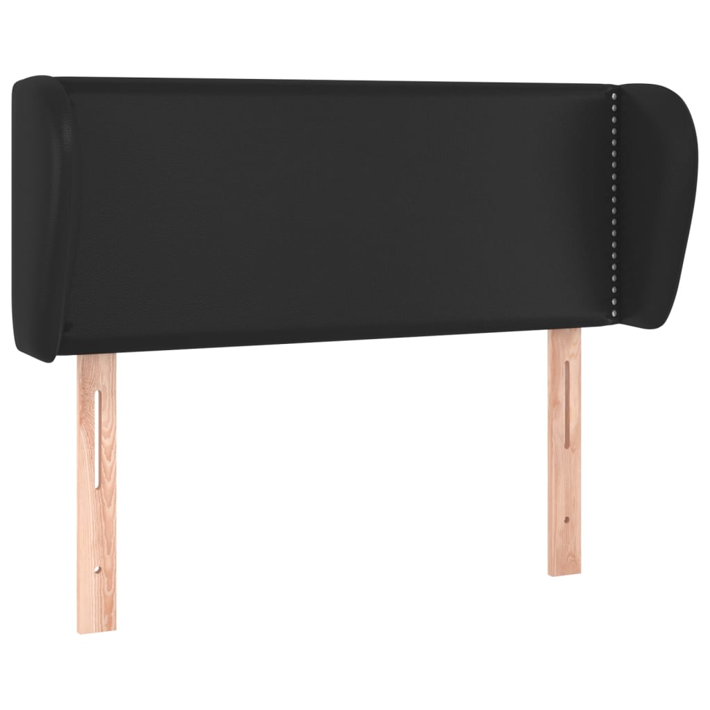 sengegavl med kanter 93x23x78/88 cm kunstlæder sort