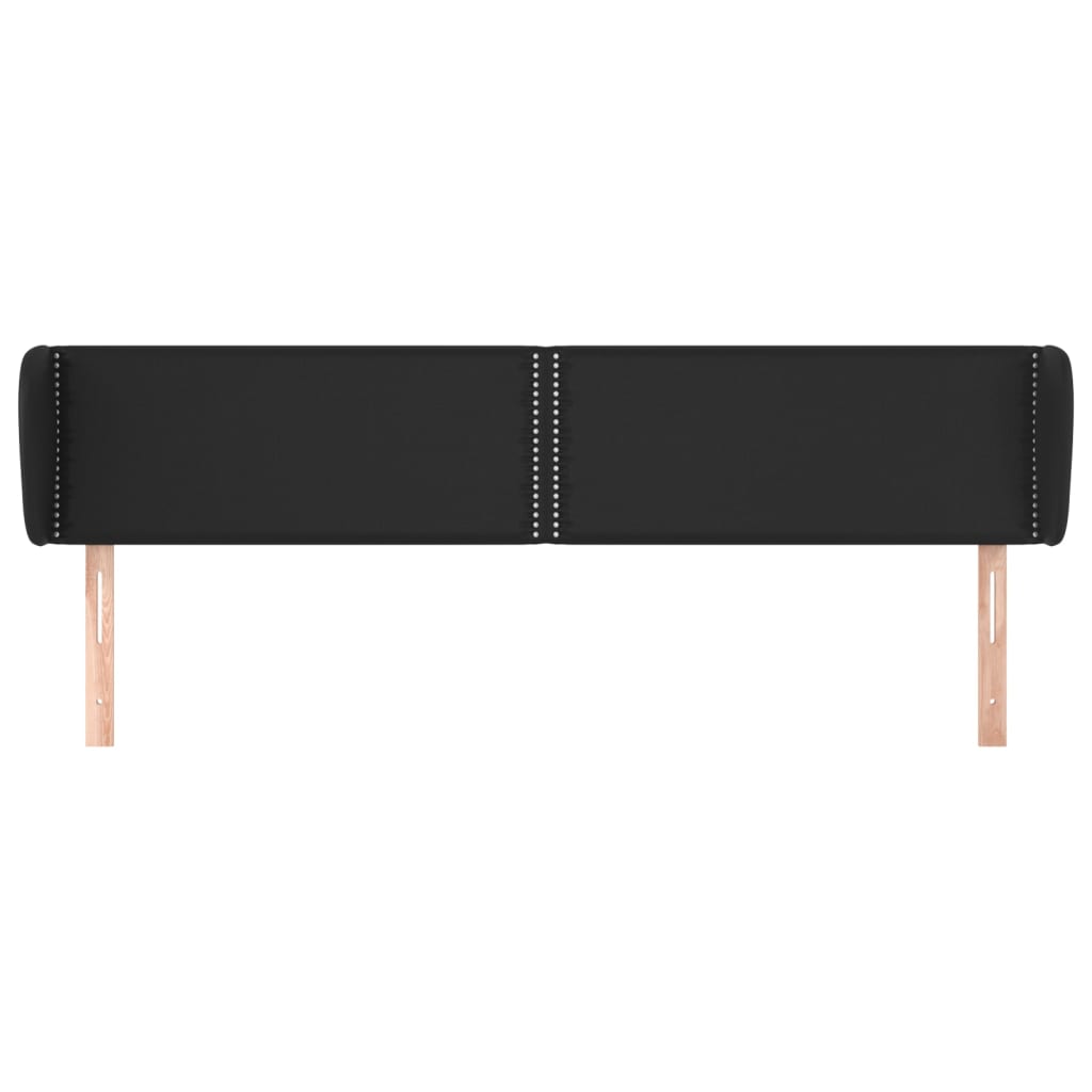 sengegavl med kanter 183x23x78/88 cm kunstlæder sort