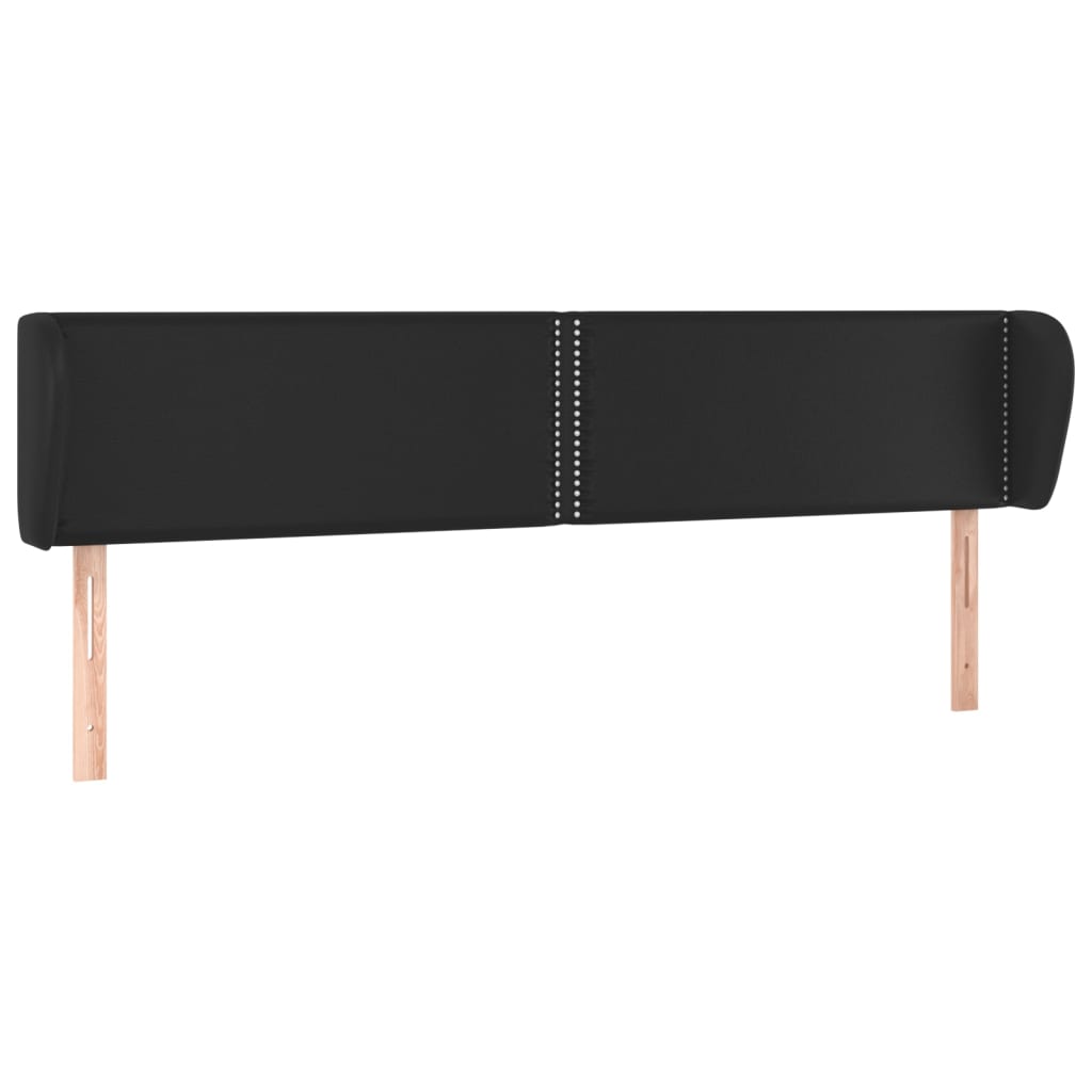 sengegavl med kanter 203x23x78/88 cm kunstlæder sort