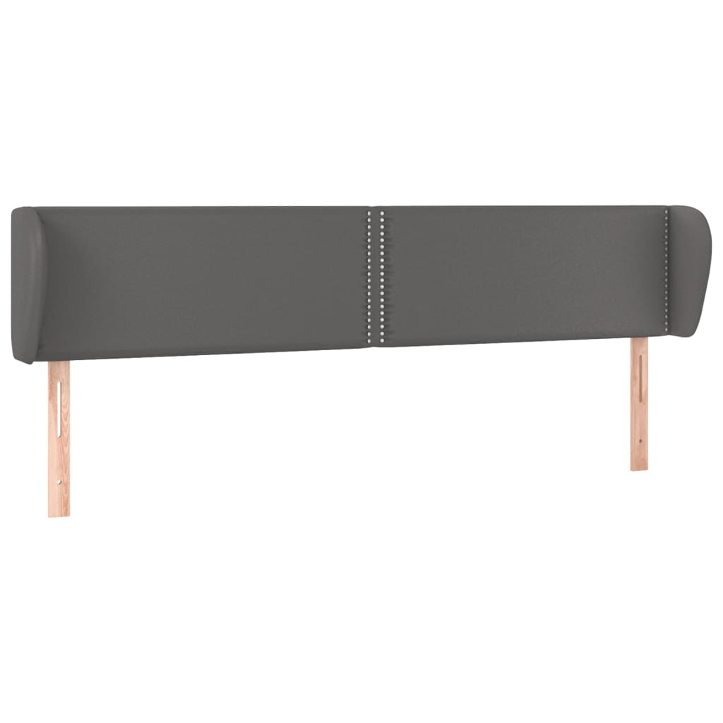 sengegavl med kanter 203x23x78/88 cm kunstlæder grå