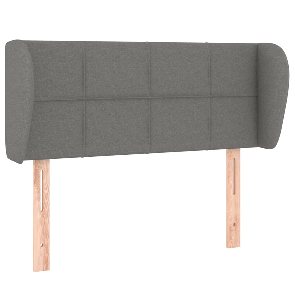 sengegavl med kanter 83x23x78/88 cm stof mørkegrå