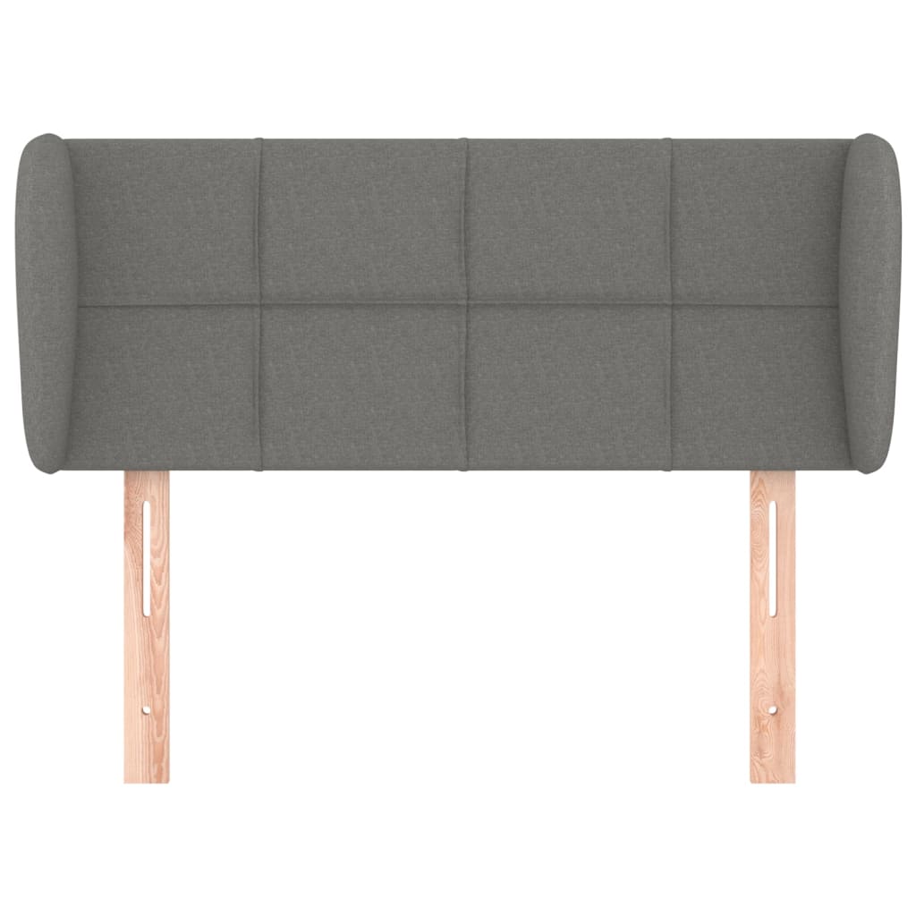sengegavl med kanter 83x23x78/88 cm stof mørkegrå
