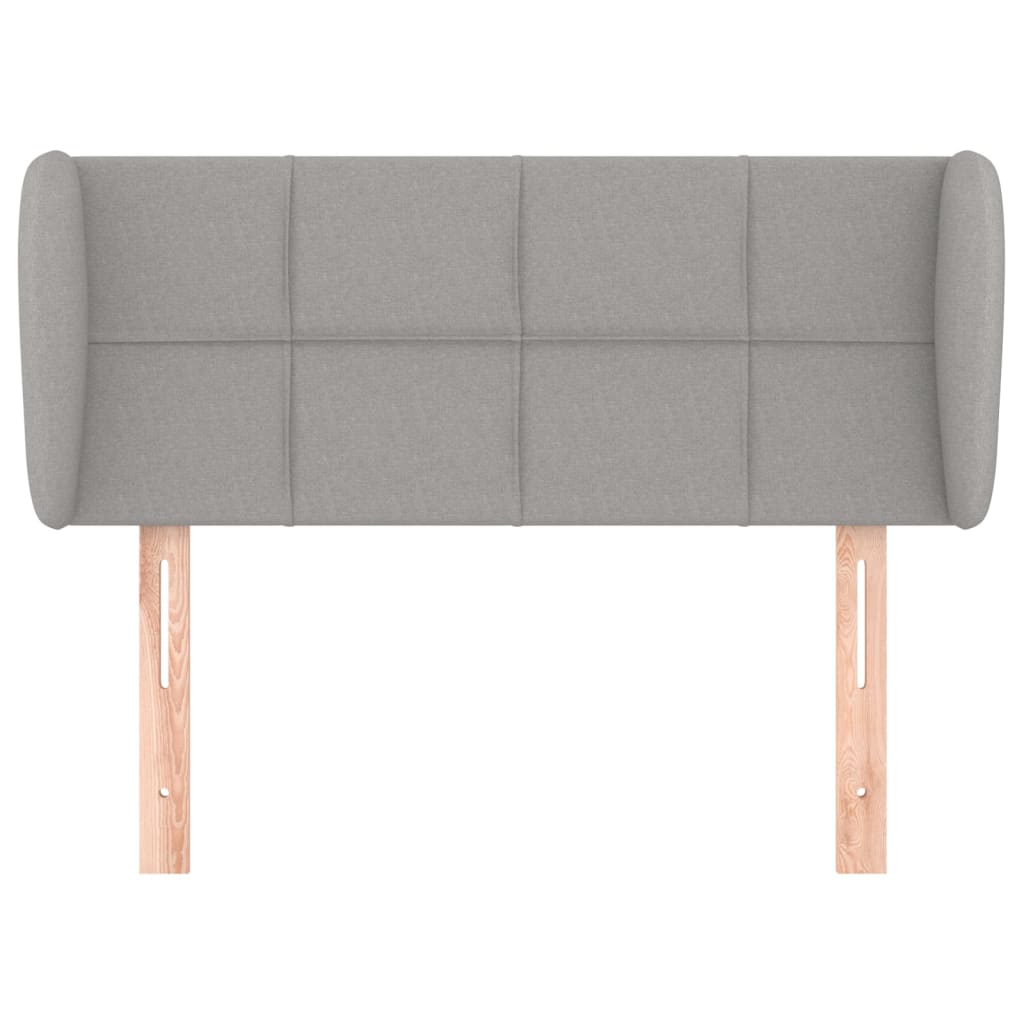 sengegavl med kanter 93x16x78/128 cm stof lysegrå