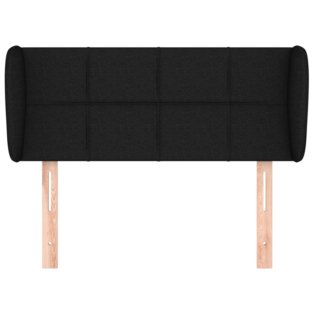 sengegavl med kanter 93x23x78/88 cm stof sort