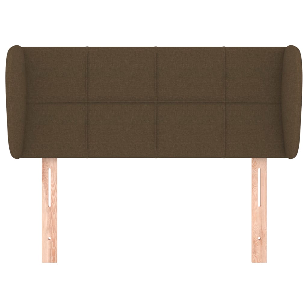 sengegavl med kanter 93x23x78/88 cm stof mørkebrun