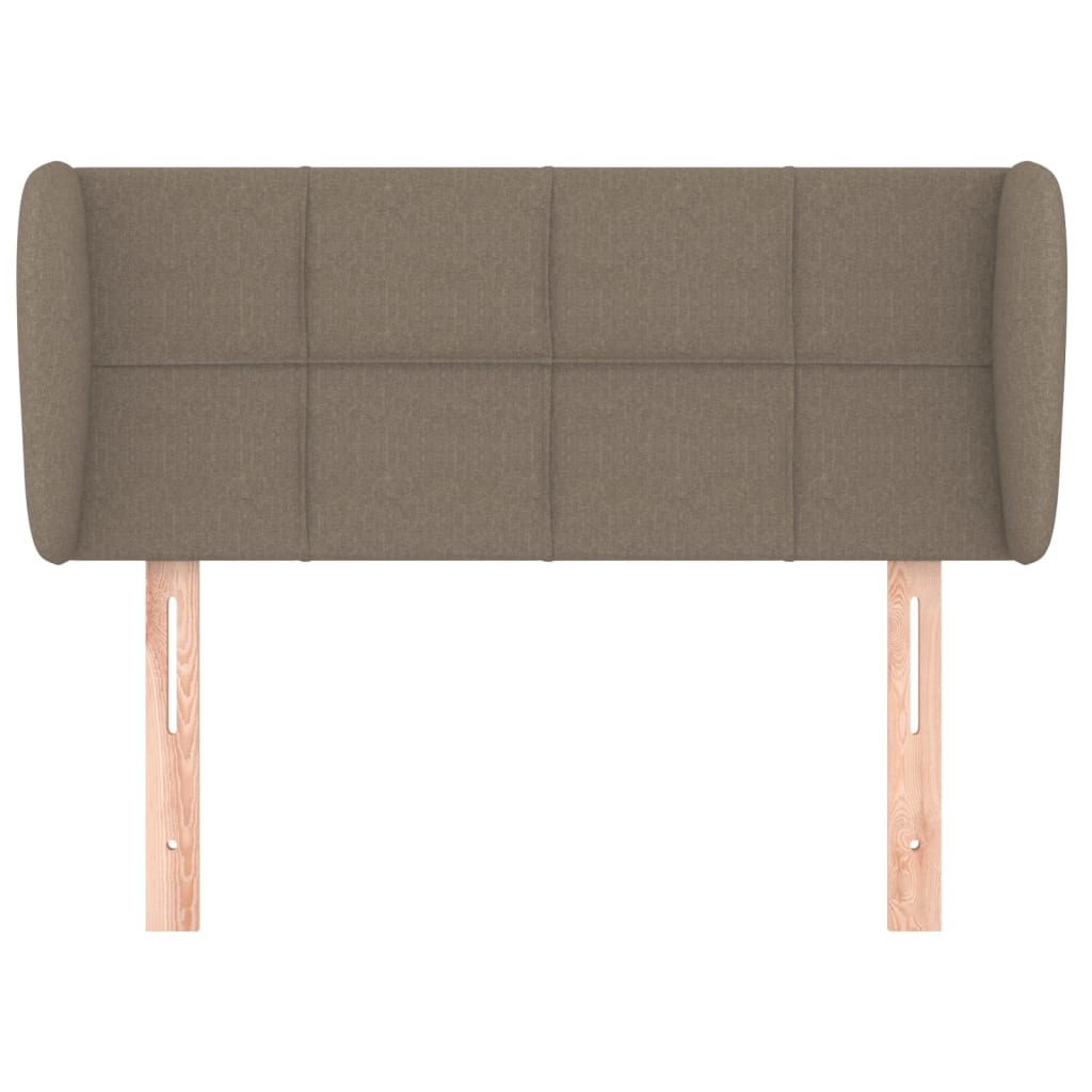 sengegavl med kanter 93x23x78/88 cm stof gråbrun