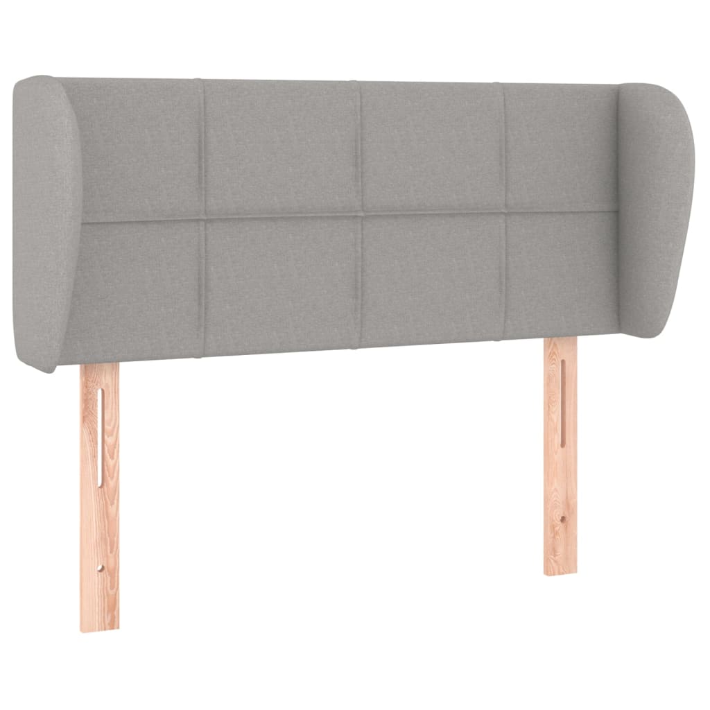 sengegavl med kanter 103x23x78/88cm stof lysegrå