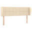 sengegavl med kanter 147x23x78/88 cm stof cremefarvet