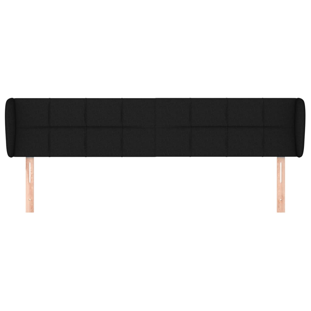 sengegavl med kanter 163x23x78/88 cm stof sort