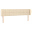 sengegavl med kanter 163x23x78/88 cm stof cremefarvet