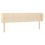 sengegavl med kanter 203x23x78/88 cm stof cremefarvet