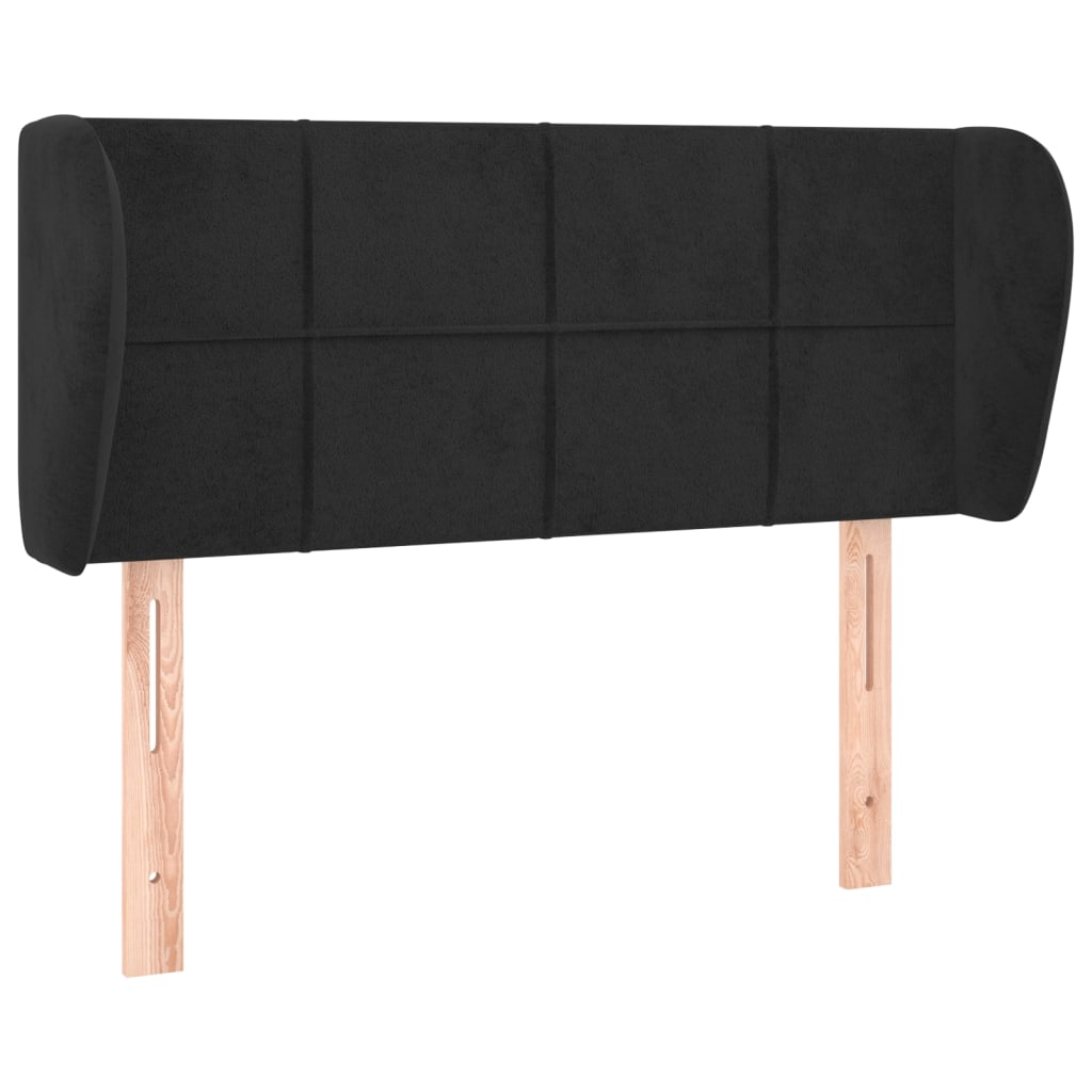 sengegavl med kanter 83x23x78/88 cm fløjl sort