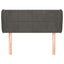 sengegavl med kanter 93x23x78/88 cm fløjl mørkegrå