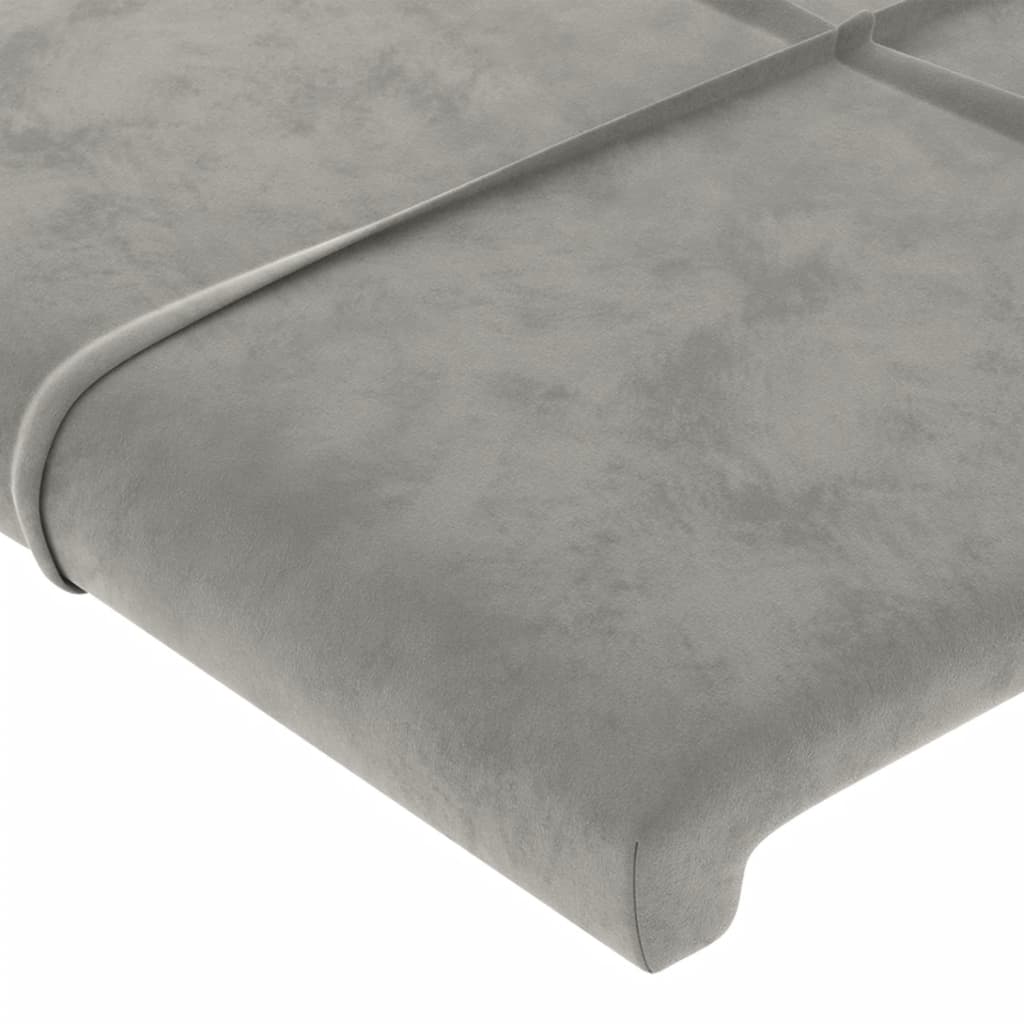 sengegavl med kanter 103x23x78/88cm fløjl lysegrå
