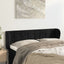sengegavl med kanter 147x23x78/88 cm fløjl sort