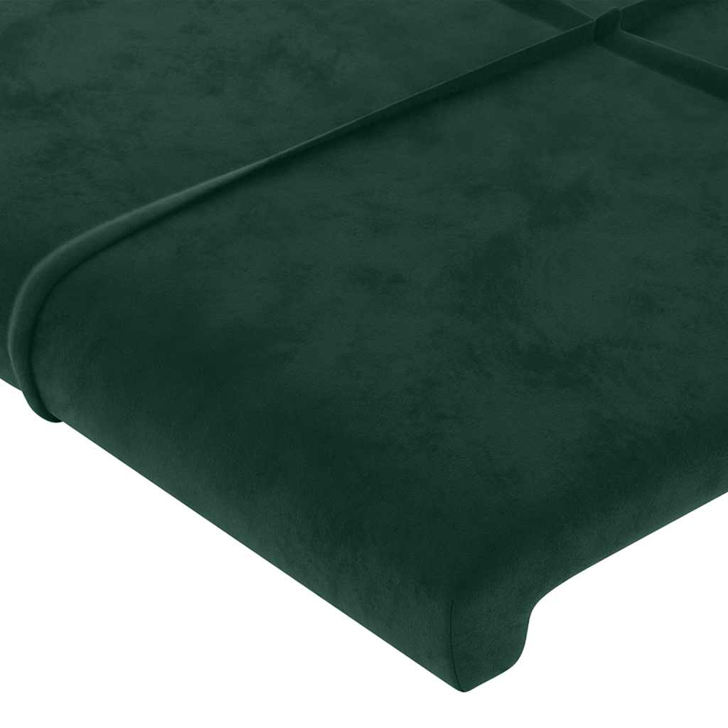sengegavl med kanter 183x23x78/88 cm fløjl mørkegrøn