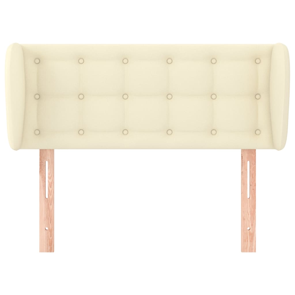 sengegavl med kanter 83x23x78/88 cm kunstlæder cremefarvet