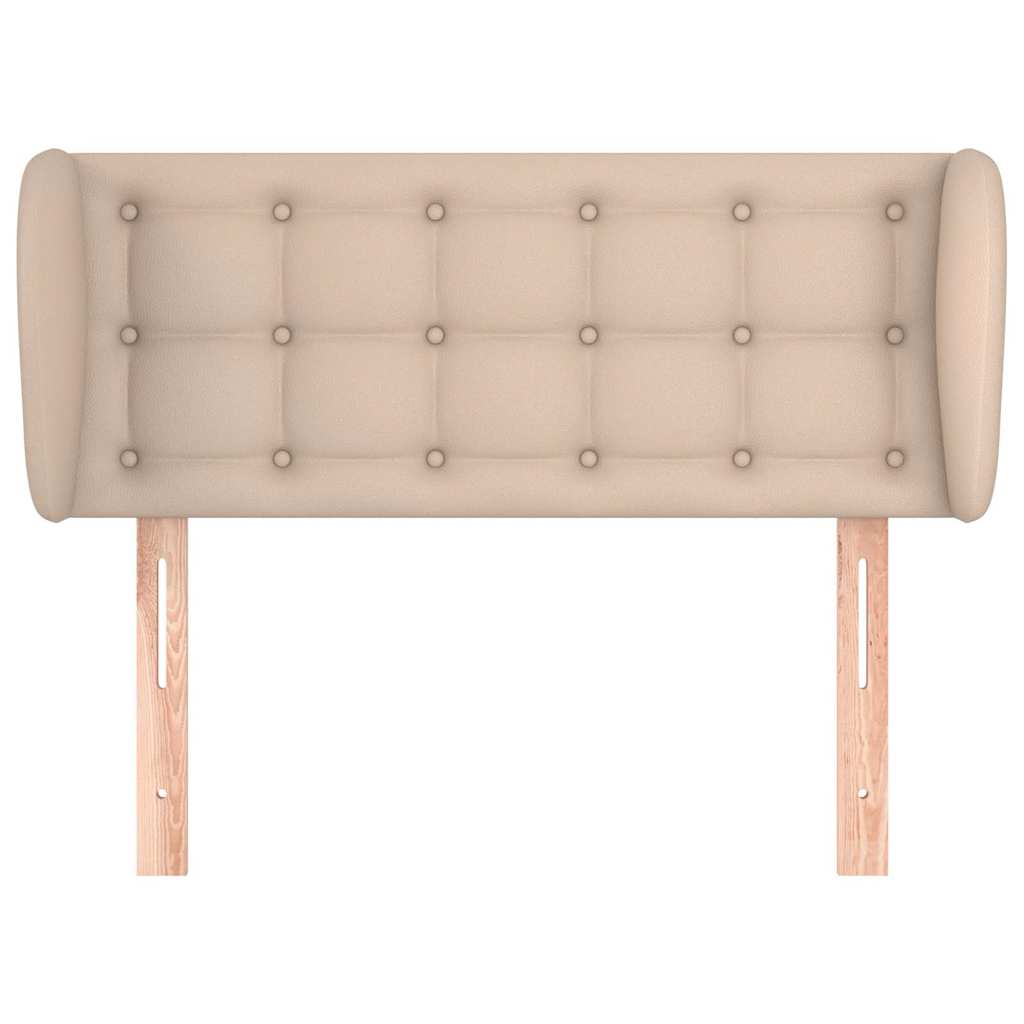 sengegavl med kanter 83x23x78/88 cm kunstlæder cappuccino