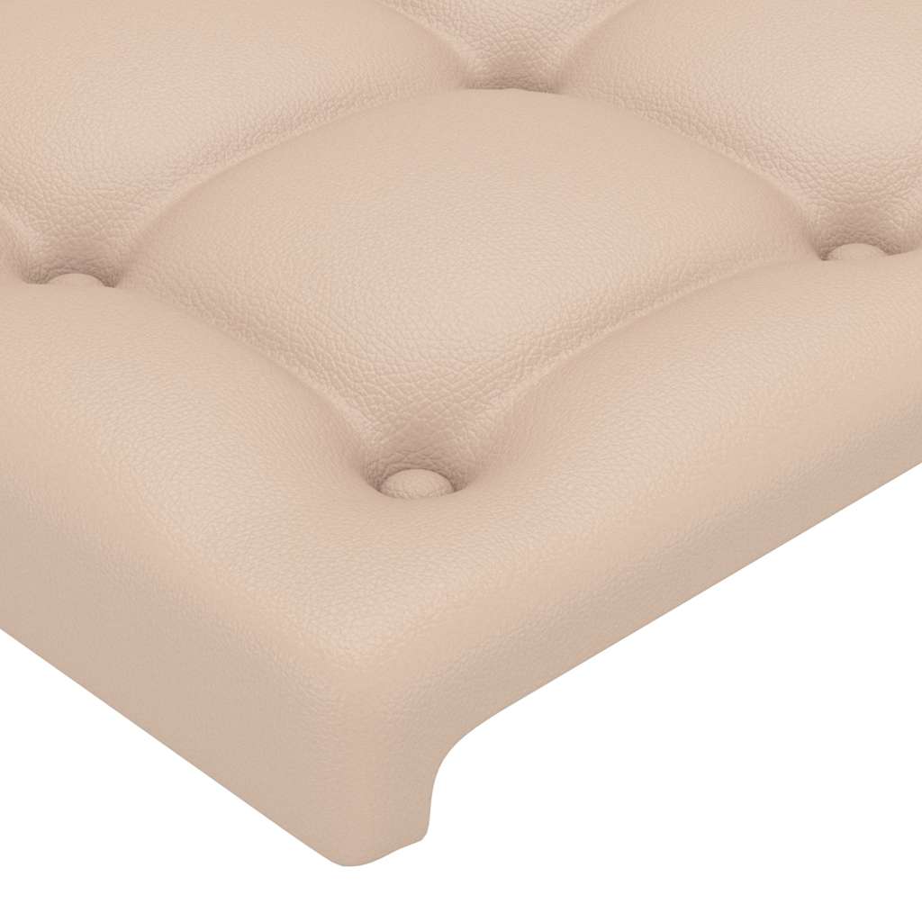 sengegavl med kanter 83x23x78/88 cm kunstlæder cappuccino