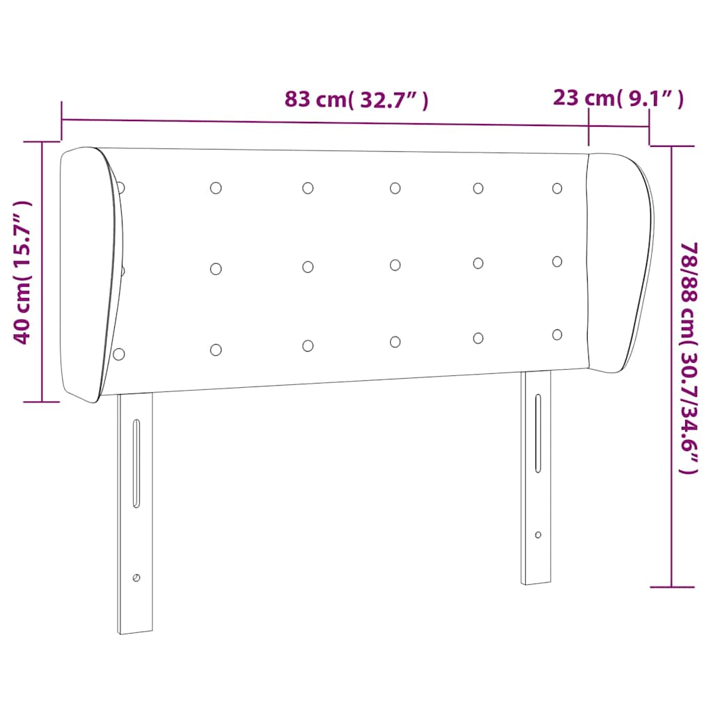 sengegavl med kanter 83x23x78/88 cm kunstlæder cappuccino