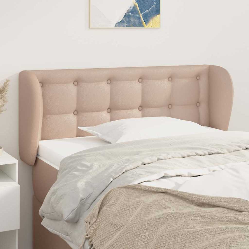 sengegavl med kanter 83x23x78/88 cm kunstlæder cappuccino