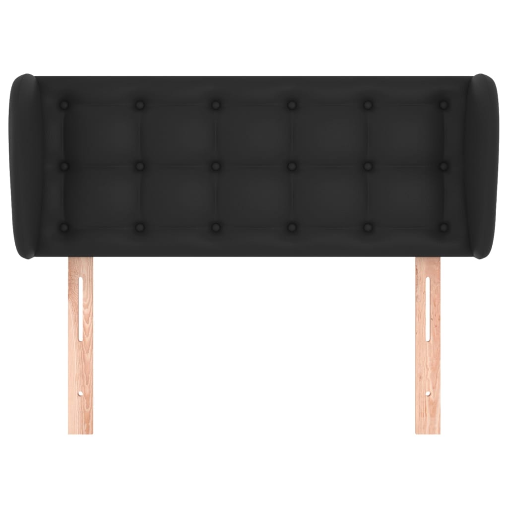 sengegavl med kanter 93x23x78/88 cm kunstlæder sort