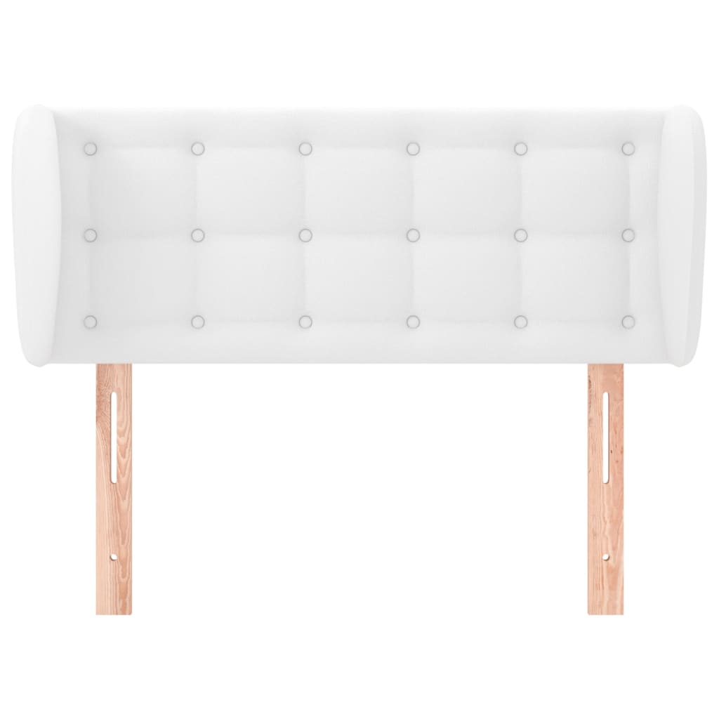 sengegavl med kanter 93x23x78/88 cm kunstlæder hvid