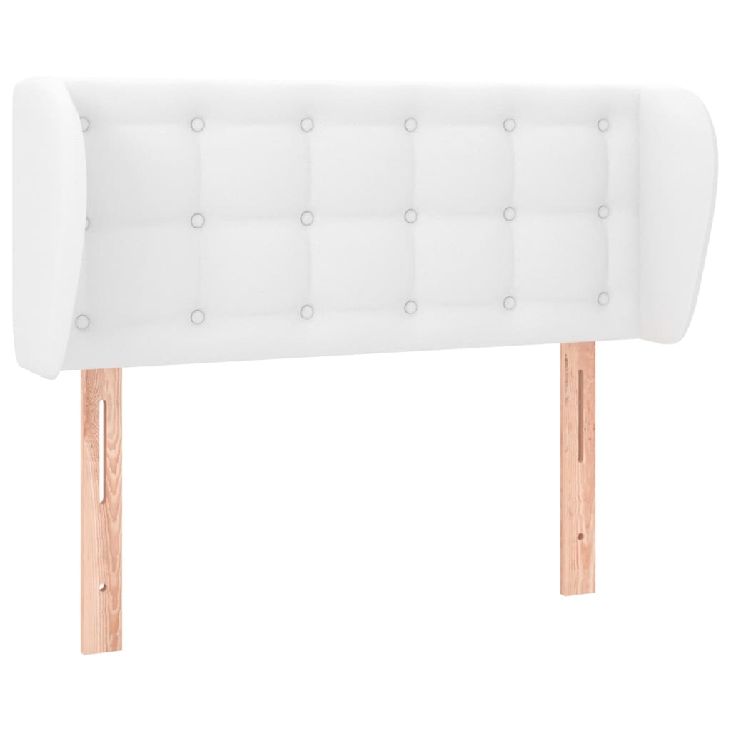 sengegavl med kanter 103x23x78/88 cm kunstlæder hvid