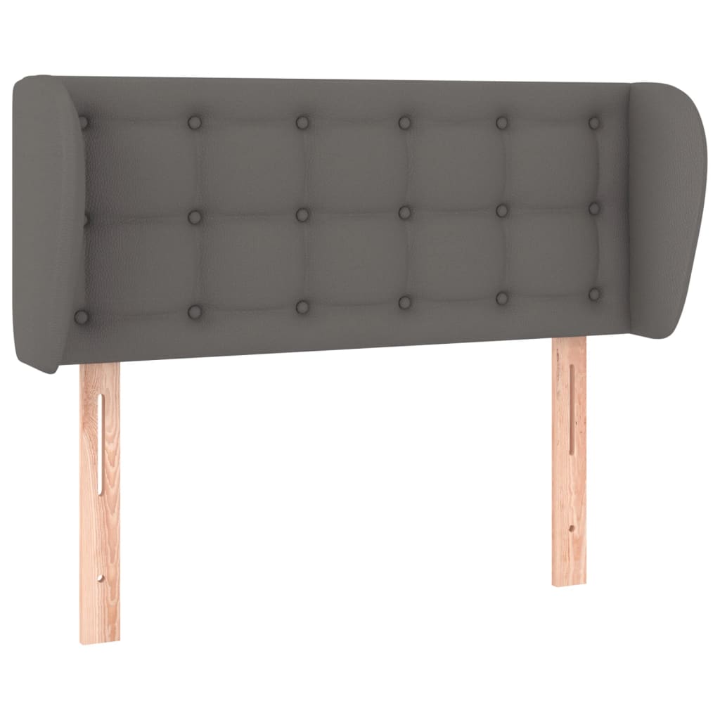 sengegavl med kanter 103x23x78/88 cm kunstlæder grå