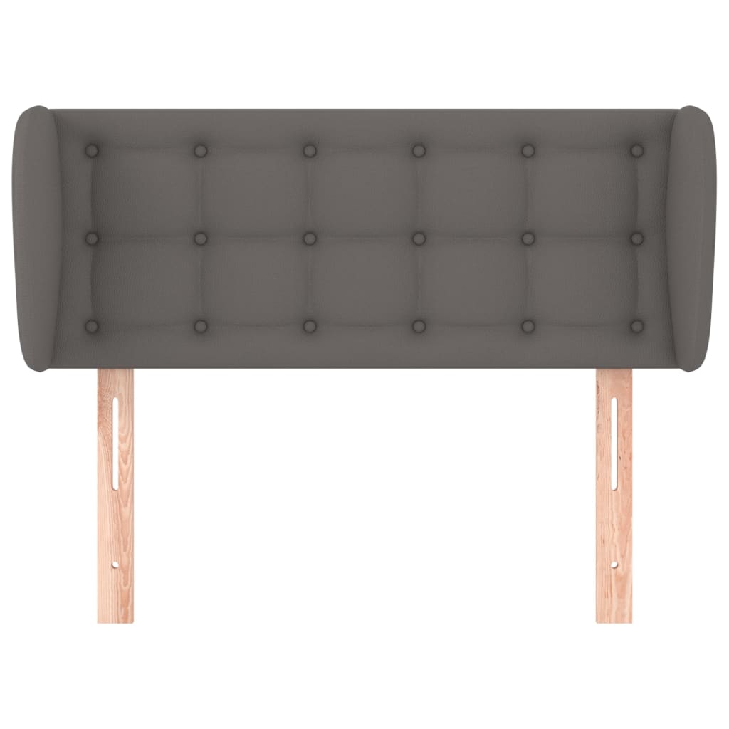 sengegavl med kanter 103x23x78/88 cm kunstlæder grå
