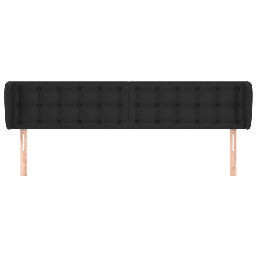 sengegavl med kanter 163x23x78/88 cm kunstlæder sort