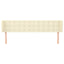 sengegavl med kanter 163x23x78/88 cm kunstlæder cremefarvet