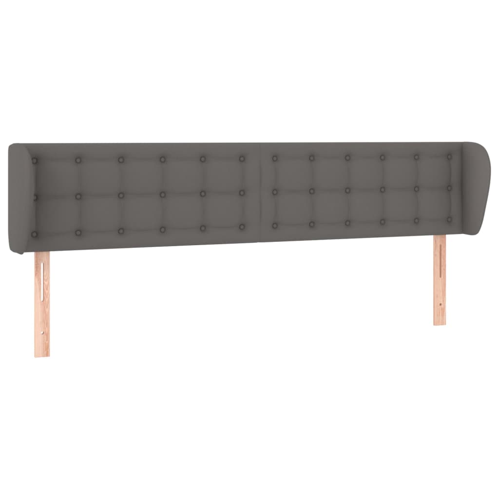 sengegavl med kanter 163x23x78/88 cm kunstlæder grå