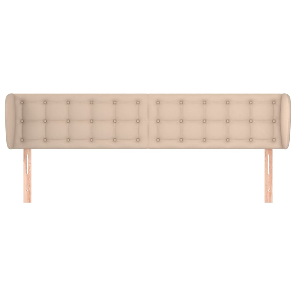 sengegavl med kanter 203x23x78/88 cm kunstlæder cappuccino
