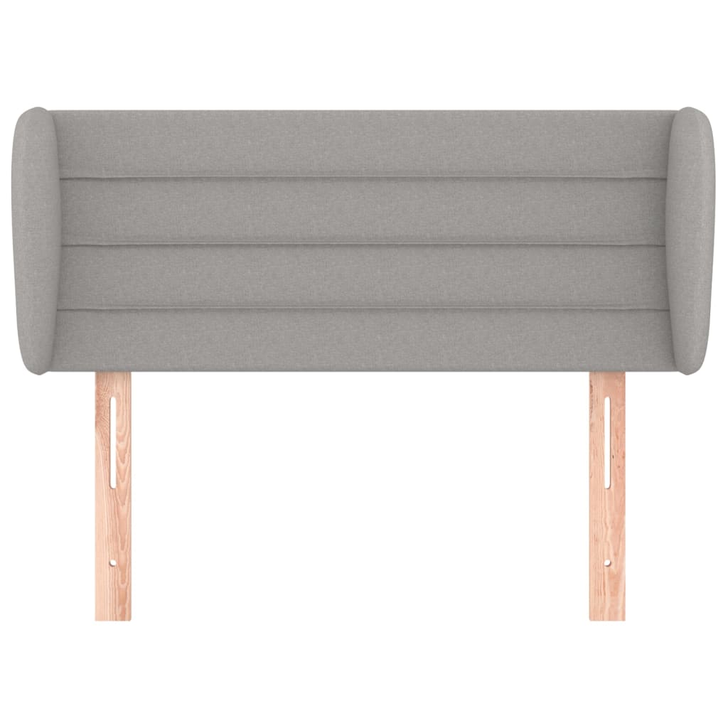 sengegavl med kanter 83x23x78/88 cm stof lysegrå