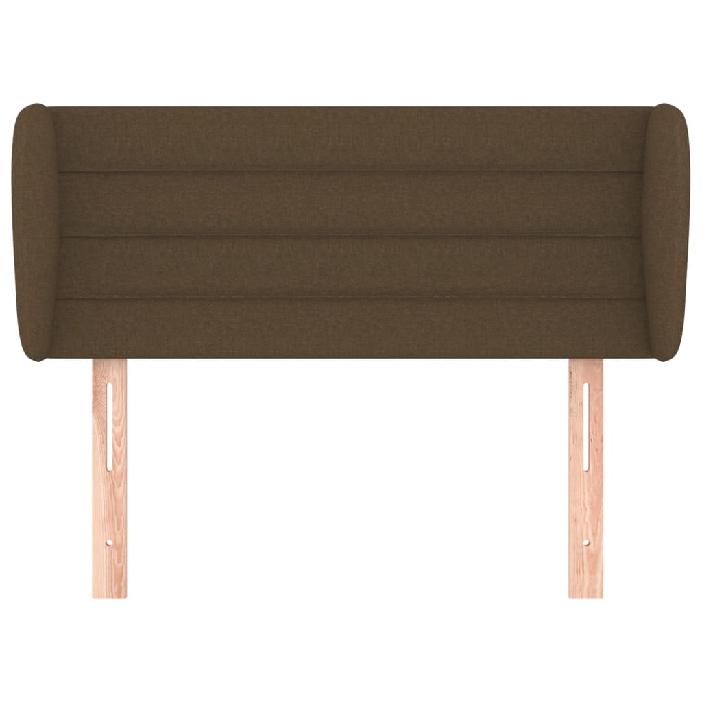 sengegavl med kanter 83x23x78/88 cm stof mørkebrun