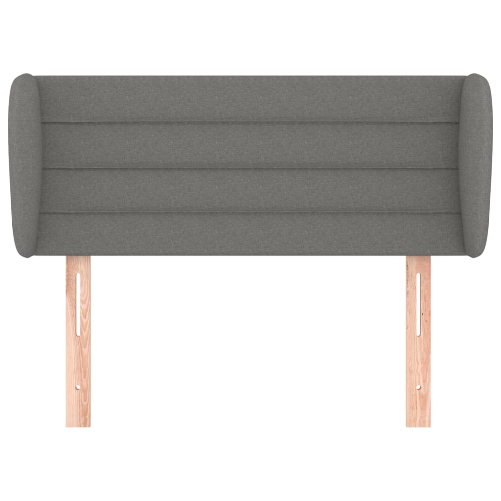 sengegavl med kanter 93x23x78/88 cm stof mørkegrå