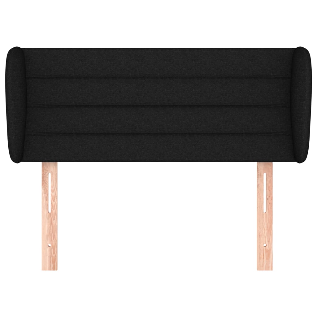 sengegavl med kanter 93x23x78/88 cm stof sort