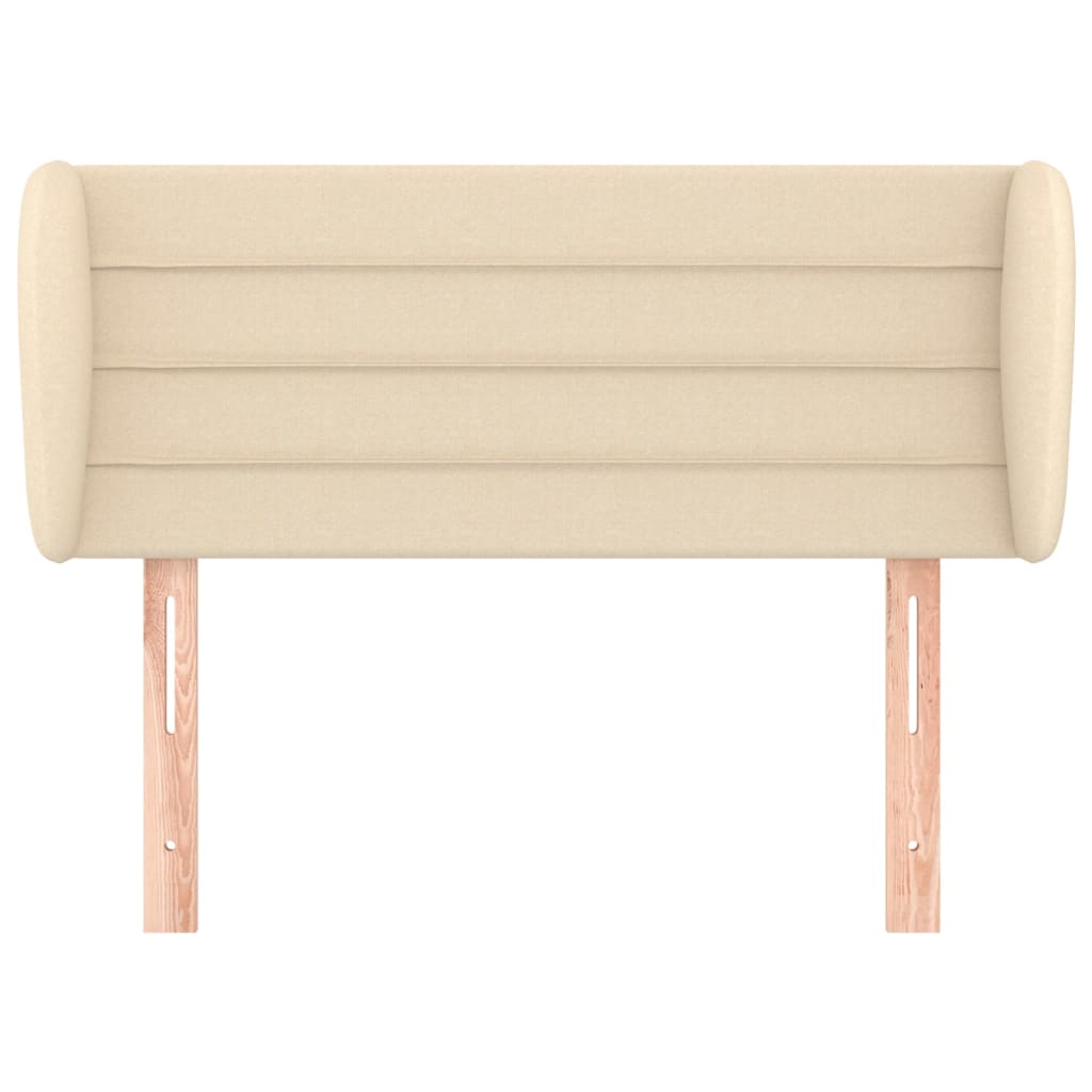 sengegavl med kanter 93x23x78/88 cm stof cremefarvet
